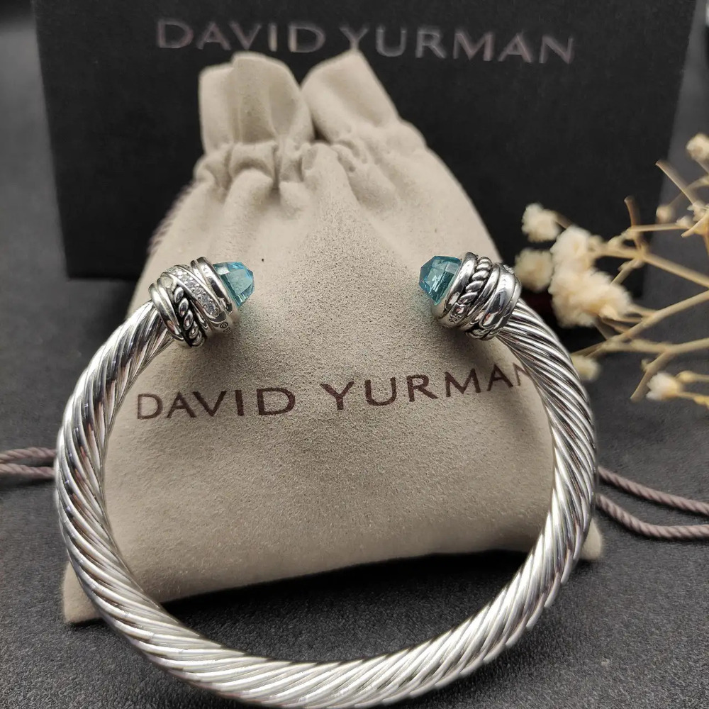 David Yurman 7mm rotating head blue diamond bracelet